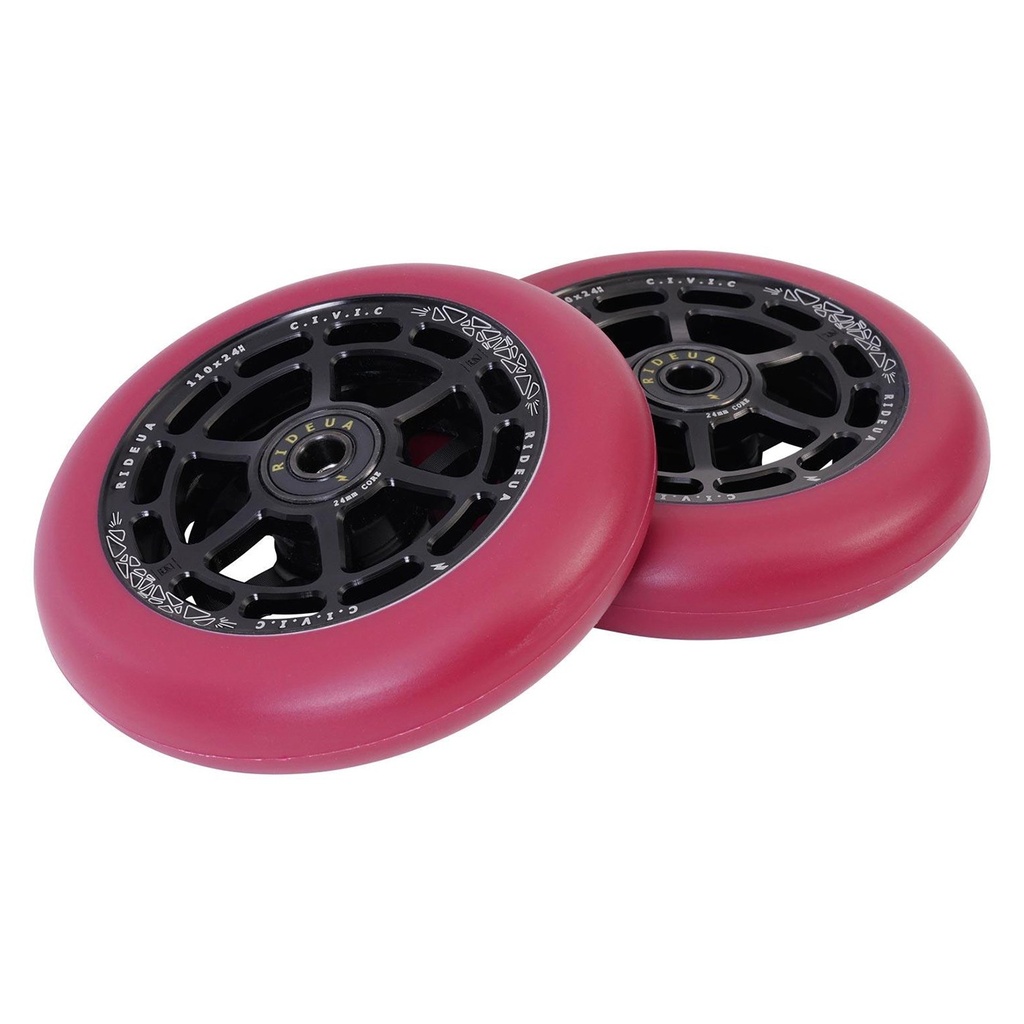 URBANARTT Roue CIVIC 110x24mm Black Autumn Red [x2]