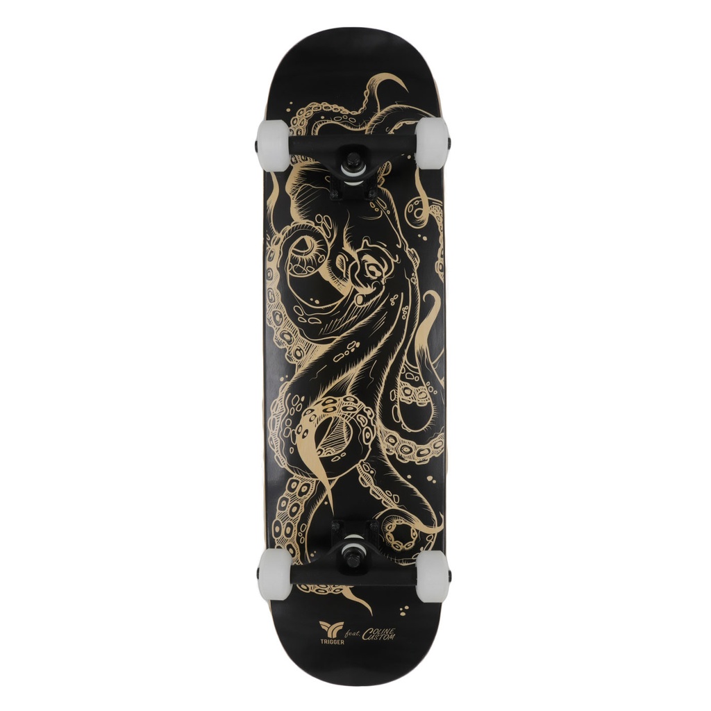 TRIGGER Skateboard complet OCTOPUS 8.5 Bois Noir