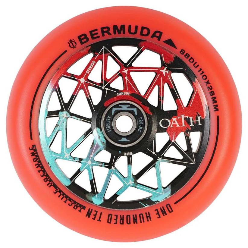 OATH Roue BERMUDA 110mm Black Teal RED [x2]