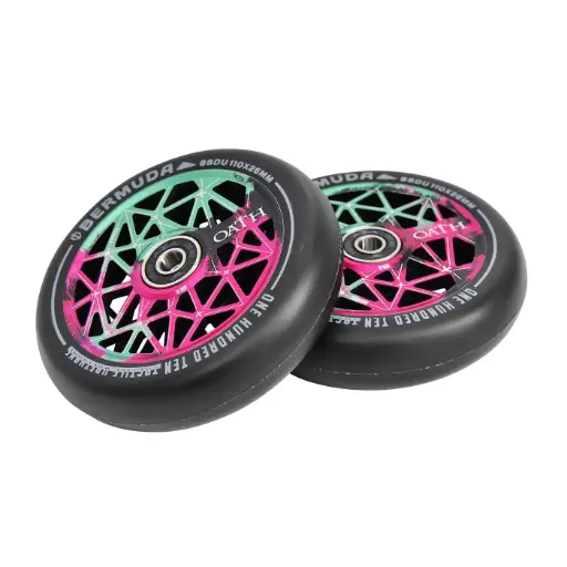 [11449[     G-P-B     ]] OATH Roue BERMUDA Green pink black [x2]