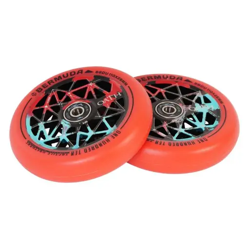 [NMD-44027-Black-Teal-RED] OATH Roue BERMUDA 110mm Black Teal RED [x2]